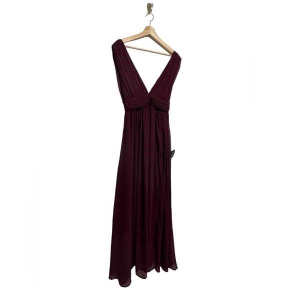 NWT LULUS Heavenly Hues Burgundy Maxi Dress - Picture 7 of 17